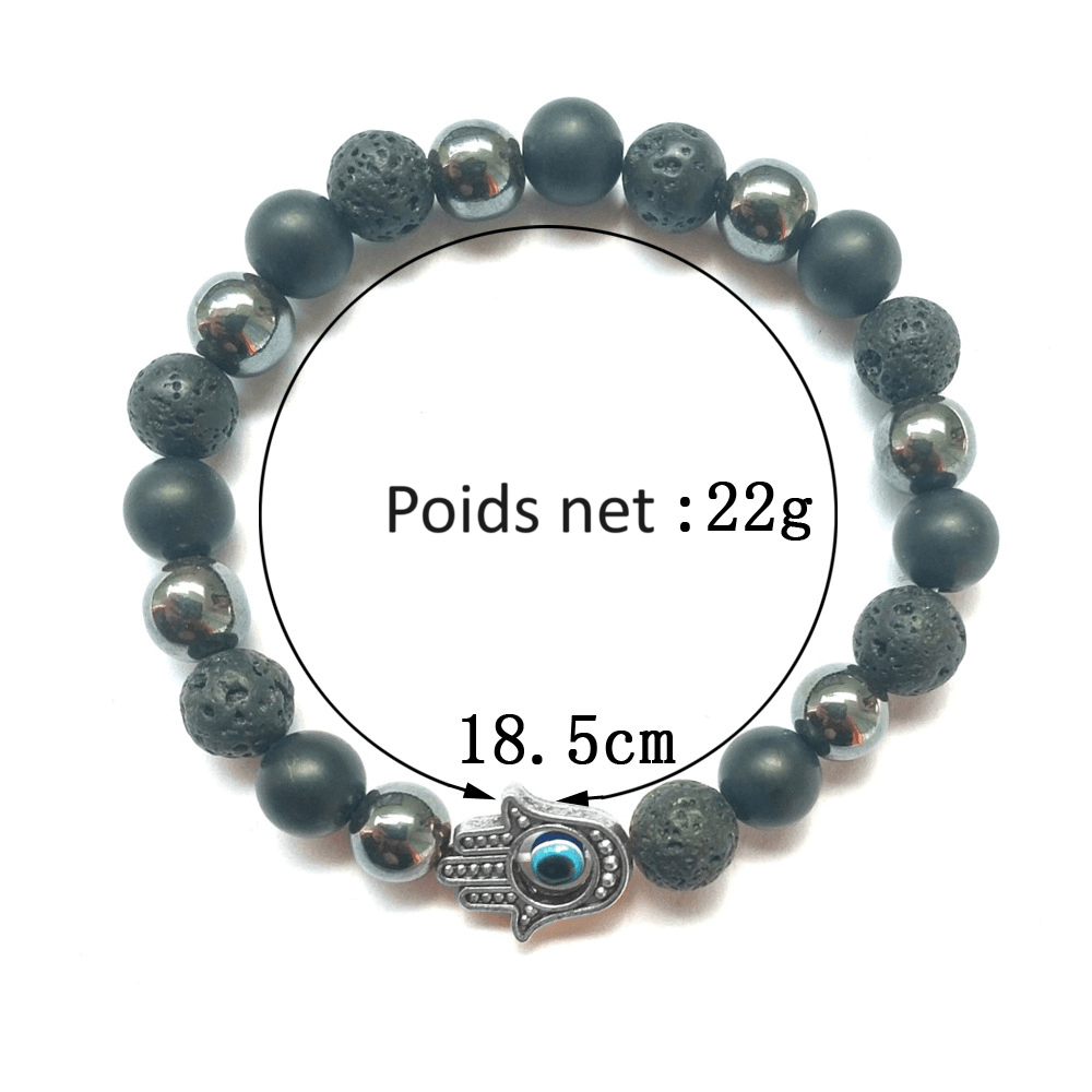 Bracelet lithotherapie 3 pierres puissantes dimension