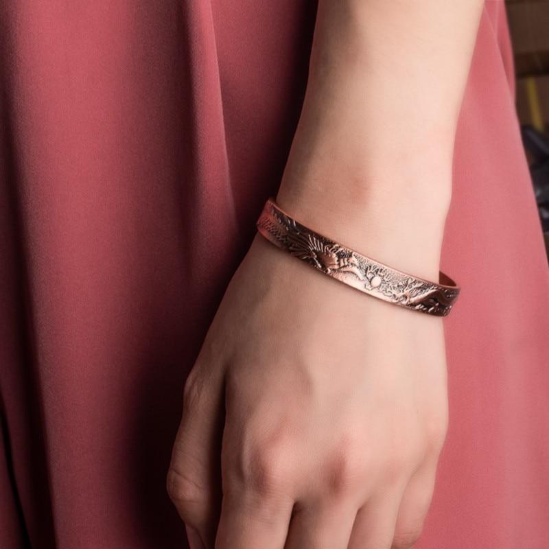 bracelet cuivre dragon magnetique robe rouge