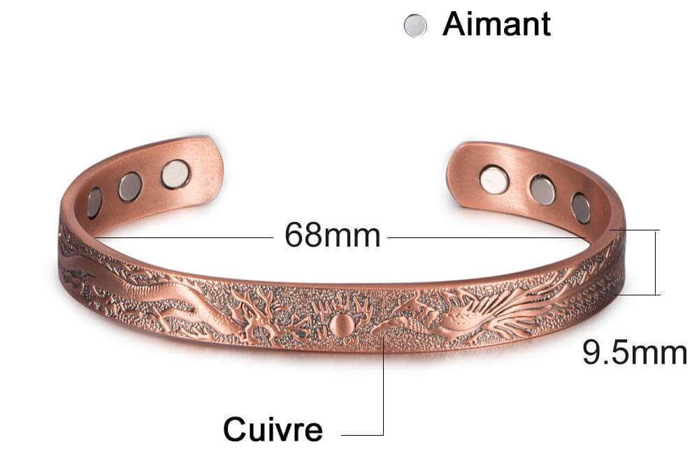 bracelet cuivre dragon magnetique dimensions
