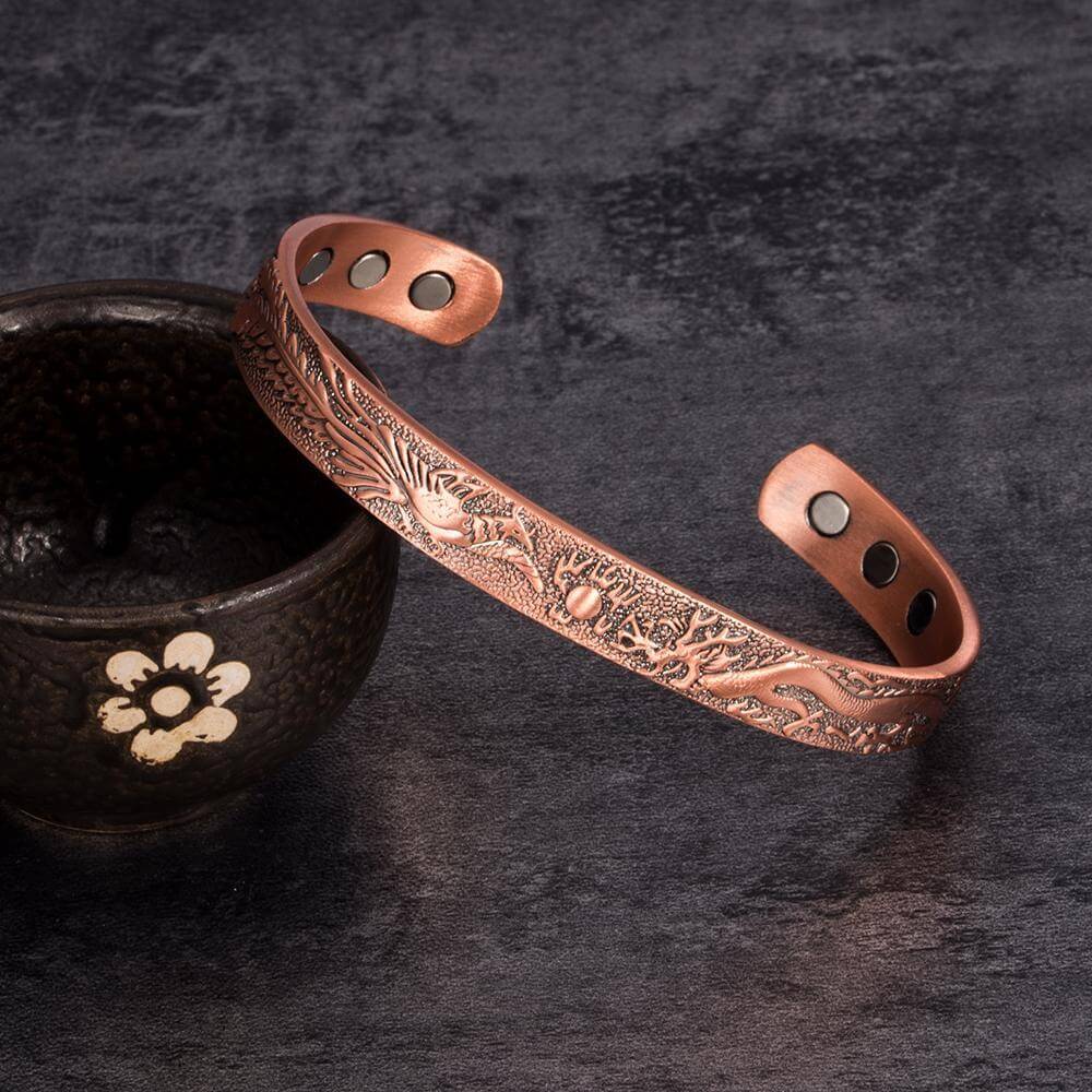 bracelet cuivre dragon magnetique "winter is coming"