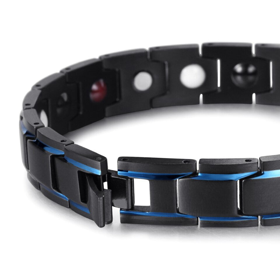 bracelet en acier pour homme magnetique
