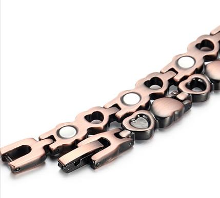 Bracelet Cuivre Maillons en Cœur