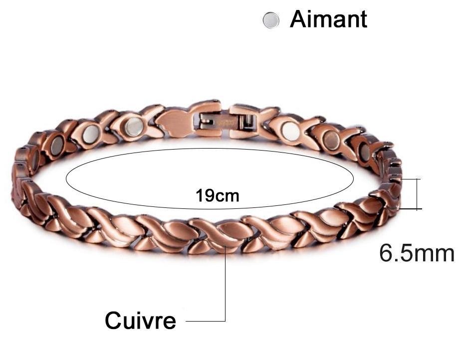 Bracelet Cuivre avec aimant Femme mensuration