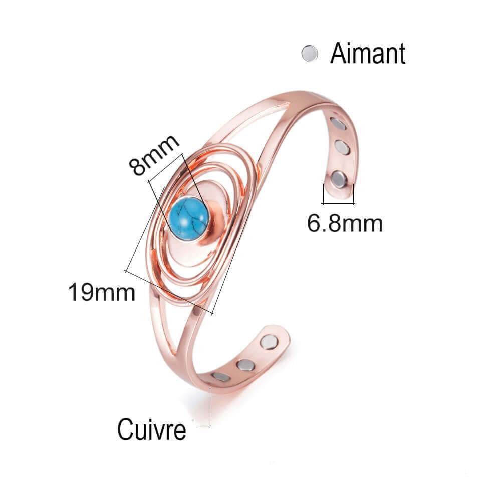 mensuration bracelet cuivre Egypte Cléopâtre bleu