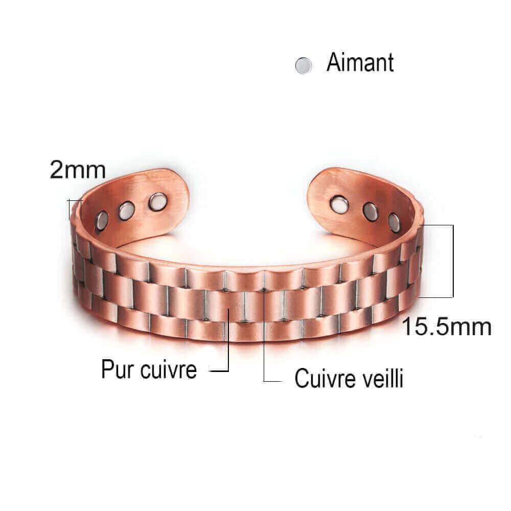 bracelet cuivre homme 23 cm