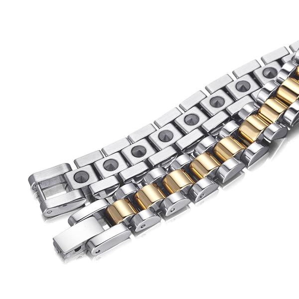 maillons Bracelet aimant magnétique surpuissant pour un soulagement optimal de la douleur. Améliore la circulation sanguine. Fabriqué en acier inoxydable de haute qualité.