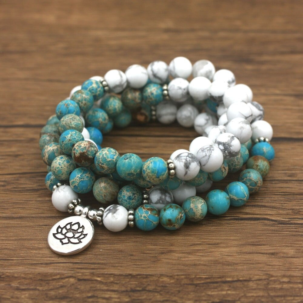 Bracelet Mala en Howlite