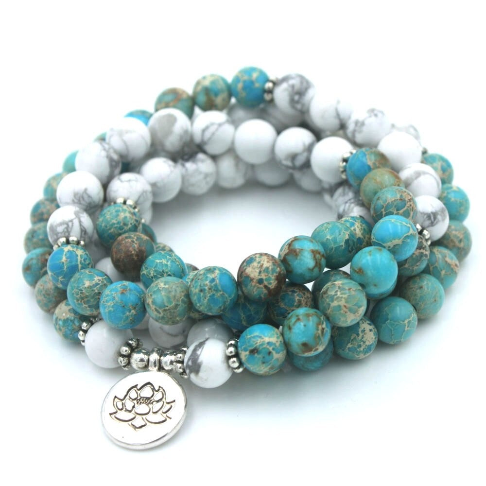 Bracelet Mala en Howlite