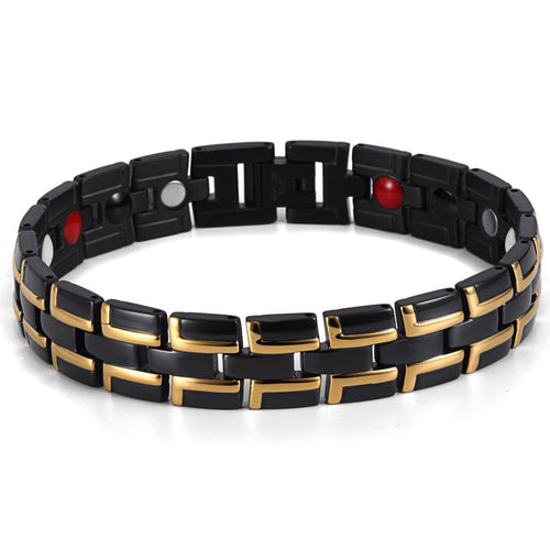 Bracelet magnétique de bien-être performant pour une vie saine et équilibrée. Améliore la circulation sanguine et soulage les douleurs. Fabriqué en acier inoxydable de qualité