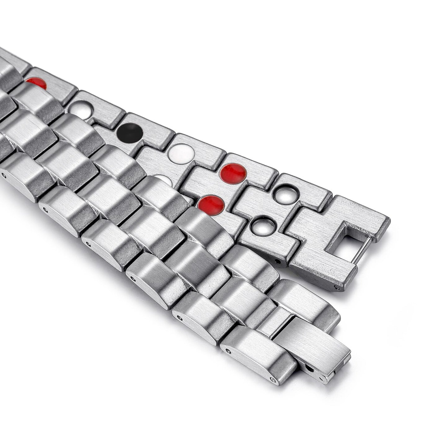 maillon Bracelet en acier inoxydable à aimants pour une élégance moderne tous les jours. Soulage la douleur grâce à ses aimants puissants. Durable et facile à nettoyer