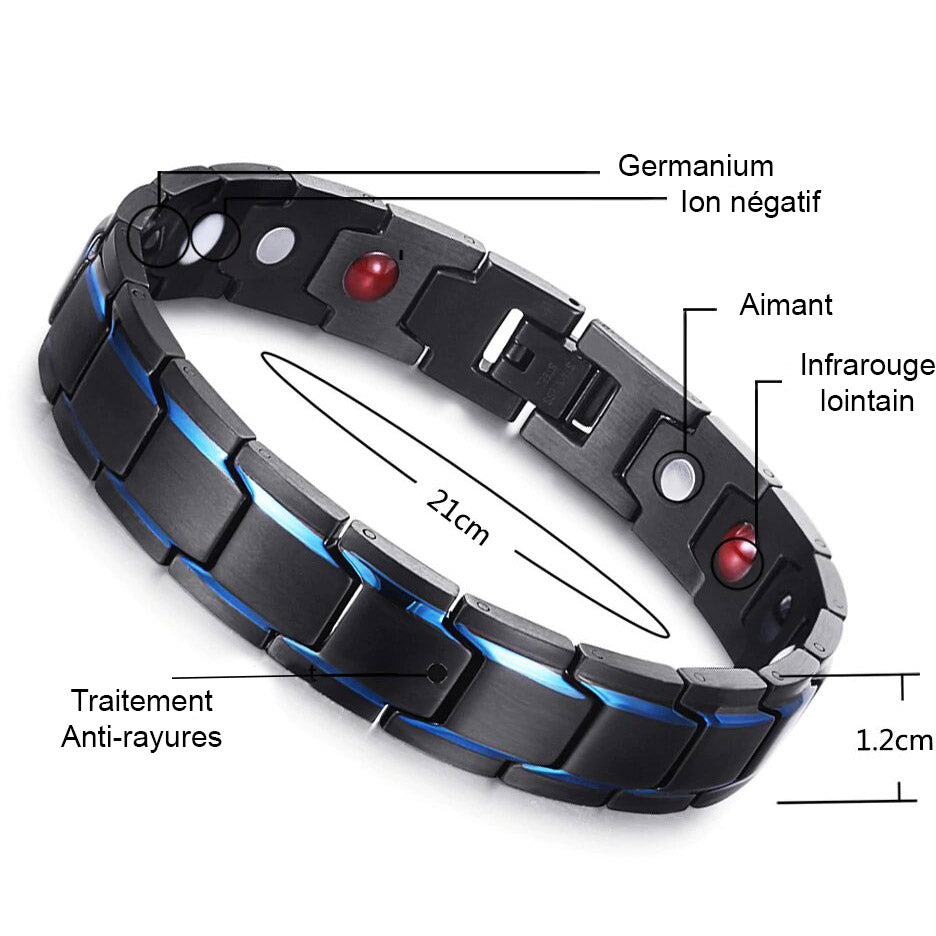bracelet 38 steel magnétique tm
