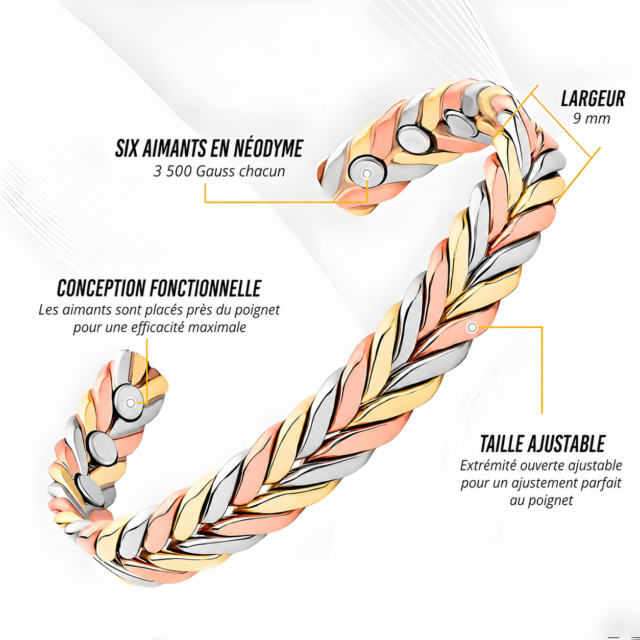 Bracelet Cuivre Duo Cuivre/Zinc