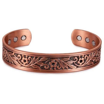 Bracelet cuivre sculpté fleur